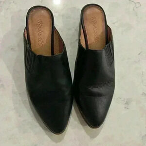 Madewell The Lanna Mule Leather black pointed mules size 6